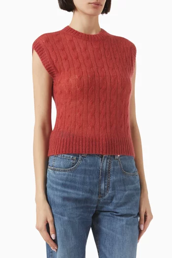 Vest in Mohair-knit