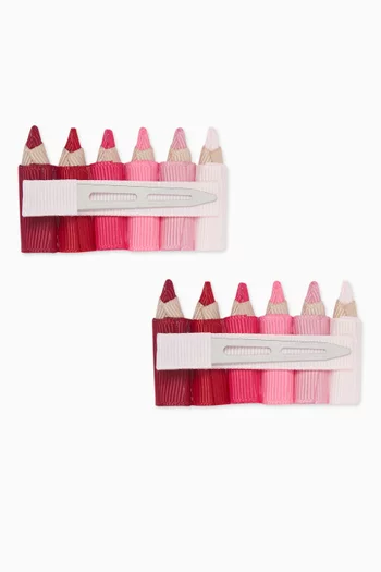 Row of Pencils Hair Clips, Set of 2
