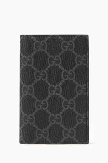 GG Emblem Bi-fold Card Case in Monogram Fabric