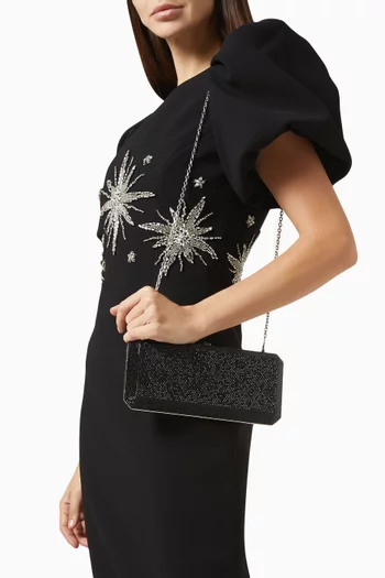 Slim Rectangle Crystal-embellished Clutch
