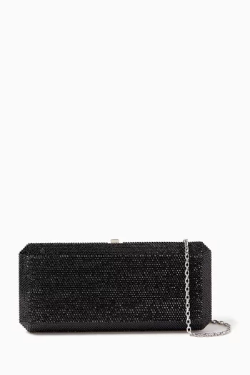 Slim Rectangle Crystal-embellished Clutch