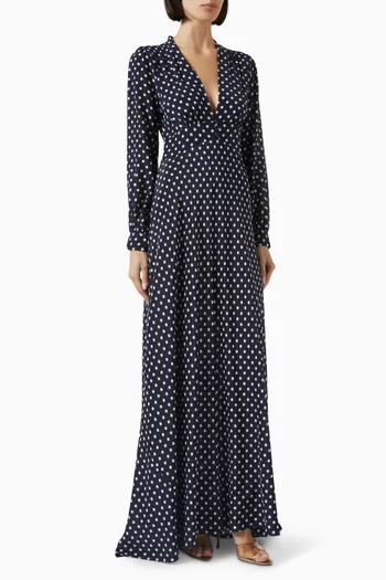 Emory Maxi Dress in Crepe de Chine