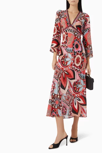 Tania Printed Dress in Viscose Crepe