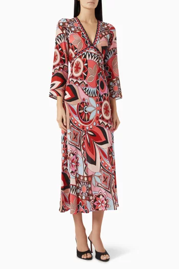 Tania Printed Dress in Viscose Crepe
