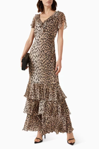 Amelle Antelope Gown in Silk Crepe de Chine