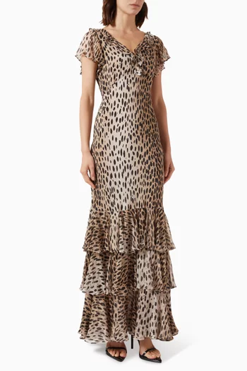 Amelle Antelope Gown in Silk Crepe de Chine