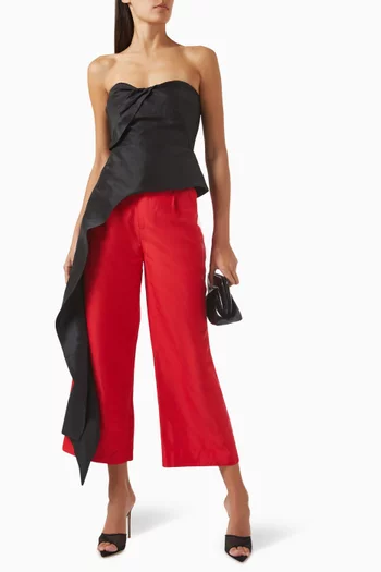 Emelie Peplum Top in Taffeta