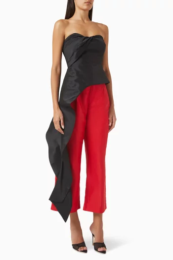 Emelie Peplum Top in Taffeta