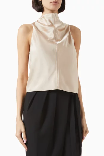 Raven Halterneck Top in Satin