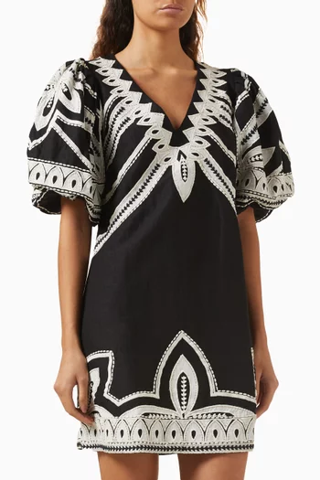 Hildelina Mini Dress in Linen-blend