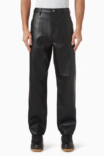 Straight-leg Pants in Faux Leather