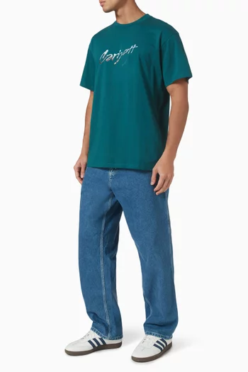 Drip Script T-shirt in Organic Cotton Jersey