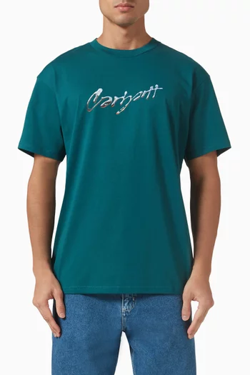 Drip Script T-shirt in Organic Cotton Jersey