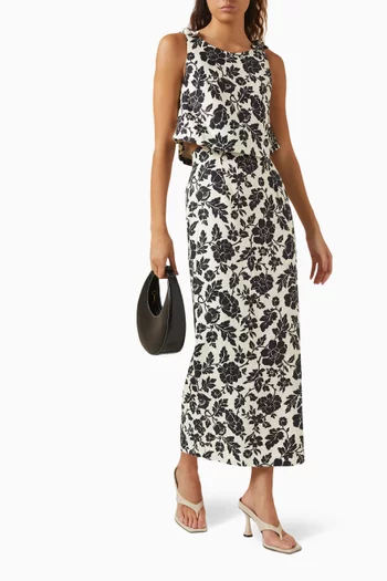 Romeo Column Maxi Skirt in Linen