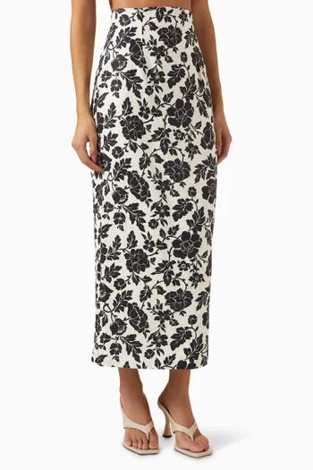 Romeo Column Maxi Skirt in Linen