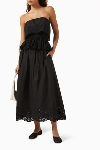 Beryl High-rise Midi Skirt in Cotton