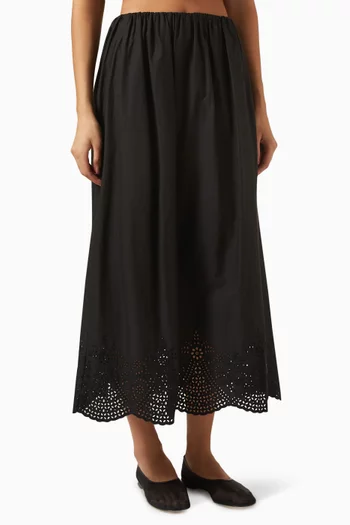 Beryl High-rise Midi Skirt in Cotton