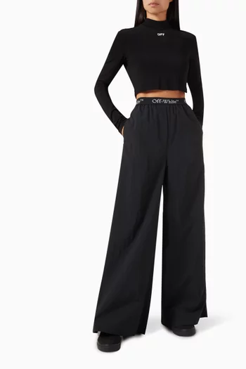 Logo Wide-leg Pants in Nylon