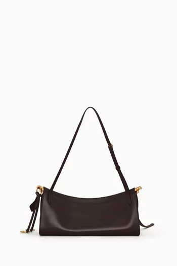 Medium Le Click East West Shoulder Bag in Leather