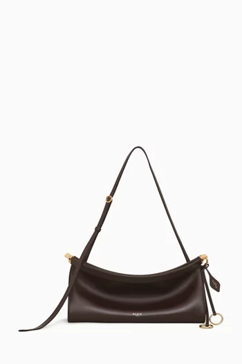 Medium Le Click East West Shoulder Bag in Leather