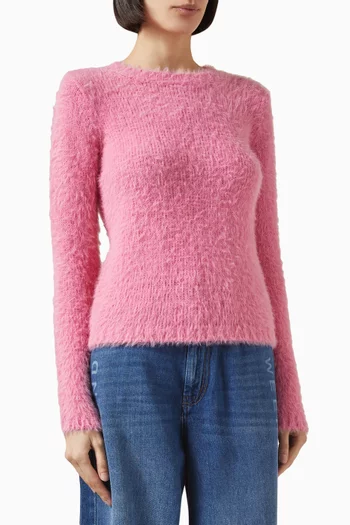 Arsenio Furry-look Jumper in Cotton Blend