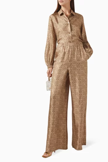 Luisa Wide-leg Pants in Silk-twill