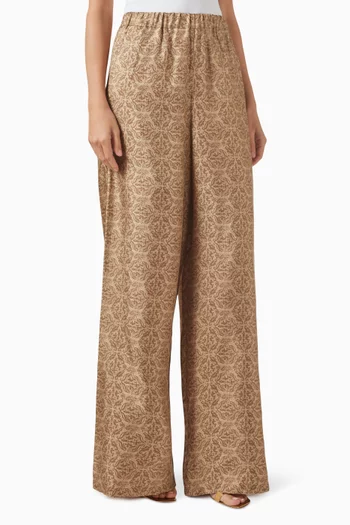 Luisa Wide-leg Pants in Silk-twill
