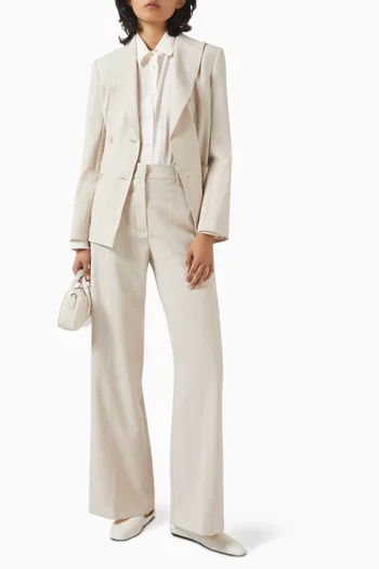 Double-breasted Blazer in Wool-canvas