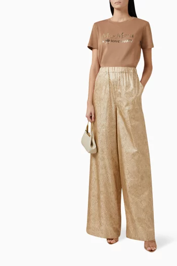 Domizia Pants in Printed Silk
