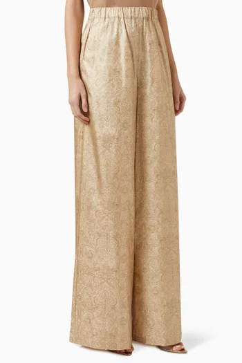 Domizia Pants in Printed Silk