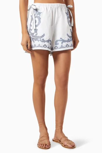 Hazel Embroidered Shorts in Organic Cotton