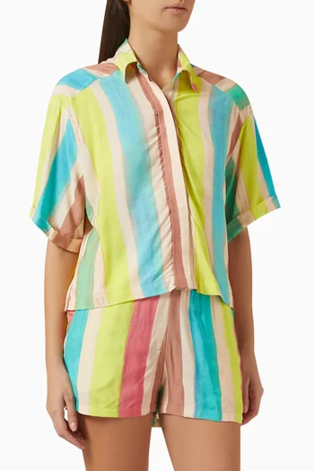 Blake Cropped Shirt in Viscose
