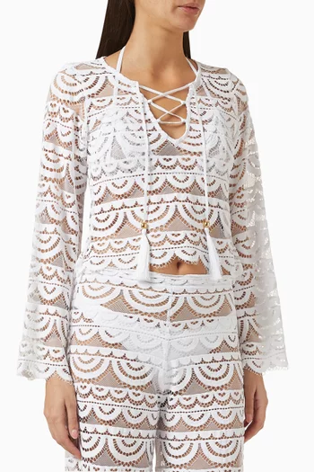 Noah Top in Sheer Lace