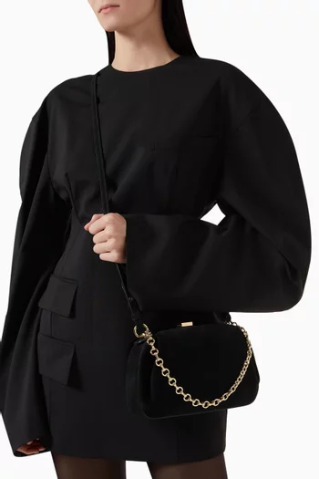 Mini Oyster Clutch in Suede