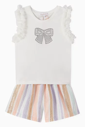 Ruthie Bow Striped Shorts