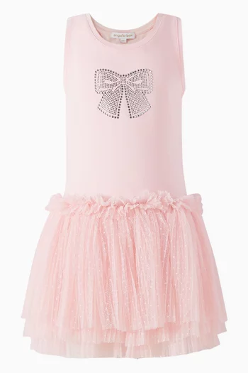 Austin Crystal Bow Dress in Tulle
