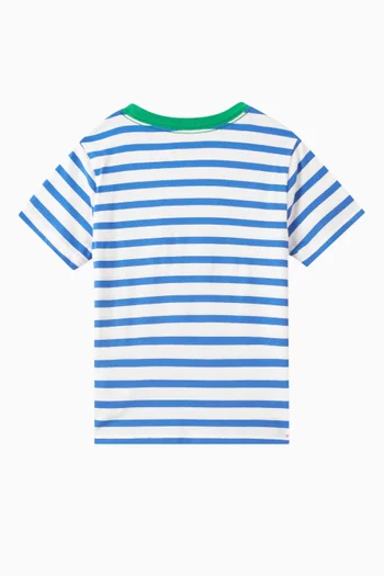 Striped Logo T-shirt in Cotton-jersey