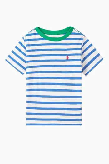 Striped Logo T-shirt in Cotton-jersey