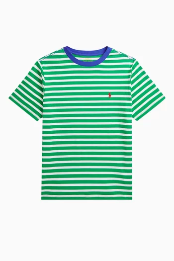 Striped Logo T-shirt in Cotton-jersey