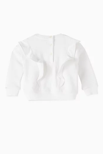 Ruffle Trim Sweatshirt in Cotton-blend