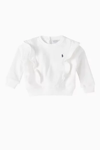 Ruffle Trim Sweatshirt in Cotton-blend