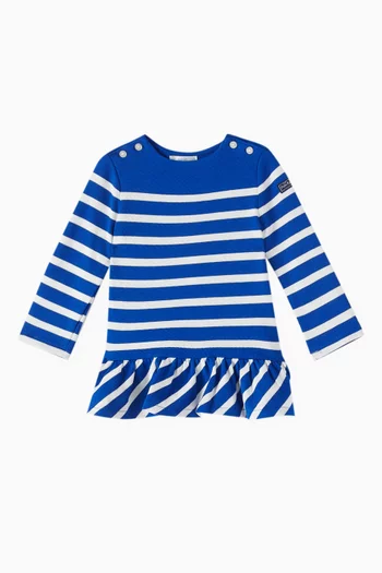 Striped Top & Leggings Set in Cotton-blend
