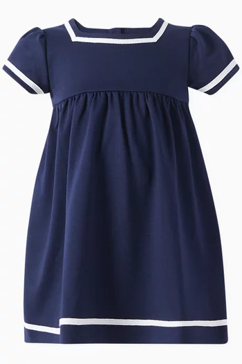Contrast-tape Dress & Bloomers Set