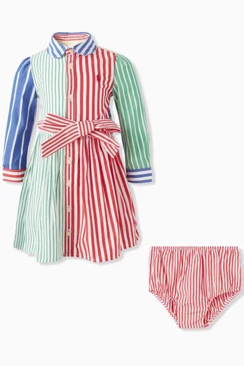 Striped Shirt Dress in Cotton