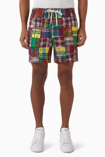 Madras Patchwork Shorts in Cotton