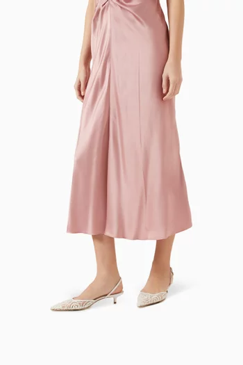 حذاء سورينتو بسير خلفي وكعب 35 مم دانتيل مطرز