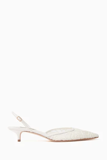 حذاء سورينتو بسير خلفي وكعب 35 مم دانتيل مطرز