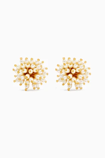 Vallee Etoilee Clip-on Earrings in Gold-plated Brass