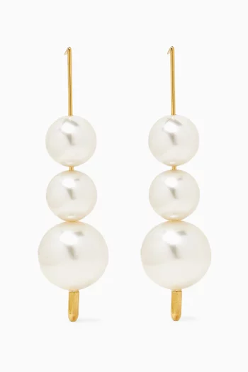 Holidays Pearl Earrings in 18kt Gold-plated Brass