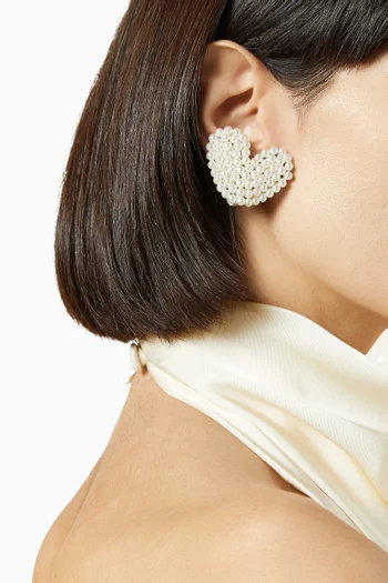 Coeur Volants Clip Earrings in 18kt Gold-plated Brass